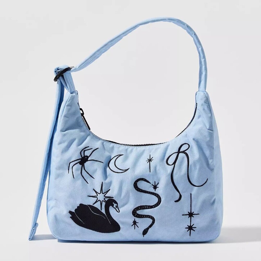 NWT Baggu Mini Nylon Shoulder Bag - Embroidered Ballet Icons